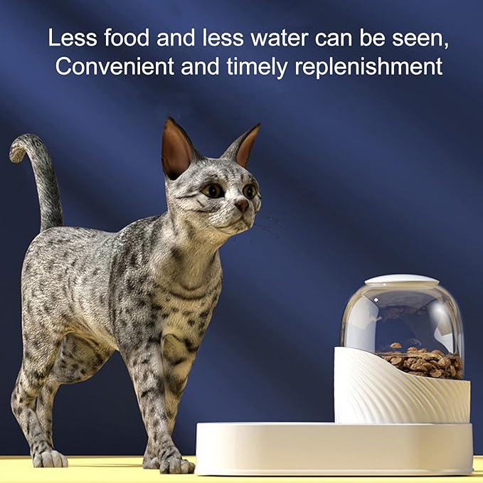Dog Automatic Feeders, Pet Automatic Food Feeder and Drinker Dog Travel Supplies Feeder and Drinker For Cat Rabbit Pet Animal (Pearl White)