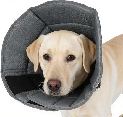 Soft Cone for Dogs to Stop Licking,Dog Cones for Small Medium Large Pets After Surgery Recovery Collar Elizabethan Collars Comfy Fabric Elizabeth Prevent Dog Licking Alternative(Grey, XL)