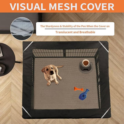 PJYuCien Rectangle Playpen Bottom Pad- Stabilize The Dog Play Pen, Fits 8 Panels 24" Width Metal Dog Playpen -24"x72" Assembly Size 600D Oxford Cloth Waterproof Playpen Bottom (Only Bottom Pad)