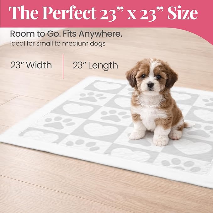 Pupiboo Disposable Dog and Cat Training Pads (100 Count) – 23x23 in Highly Absorbent Pee Pads, Leak Proof Backing, Pheromonal Attractant for Housebreaking and Indoor Potty Training