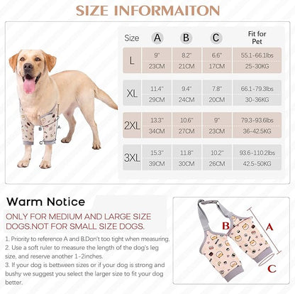 ROZKITCH Dog Surgery Leg Sleeve for Front Legs, Pet Prevent Licking Wound Elbow Knee Protector, Dog Leg Sleeve to Stop Licking Cone Collar Alternative for Sprain ACL CCL Arthritis Cute Dog 2XL