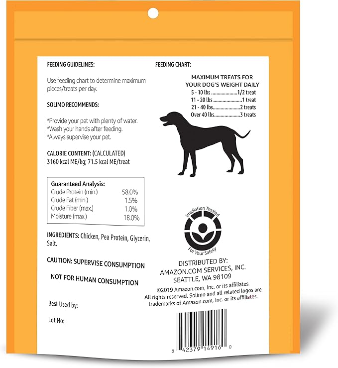 Amazon Brand - Solimo Chicken Jerky Dog Treats, 2 pounds (Packaging May