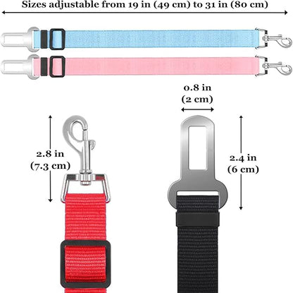 SunGrow Dog Seat Belt for Car, Adjustable Nylon Pet Seatbelt, Supports All Cars, Seatbelt for Dogs in Car, Dog Car Leash Seat Belt, Cats and Ferrets Seat Belt Harnesses