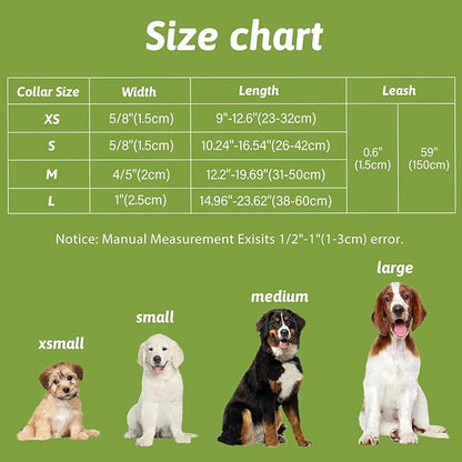 Dog Collar and Leash Set Girls Adjustable Puppy Collars with Planet Bow Tie for Small Medium Large Female Dogs, Green Planet, XS