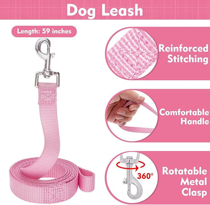 EXPAWLORER Cute Dog Harness and Leash Set - Pink Girl Dog Harness Checkered Step-in Design, Easy Adjustable No-Choke Lightweight Breathable Vest for Puppy Small Dogs Cats Outdoor Walking, X-Small
