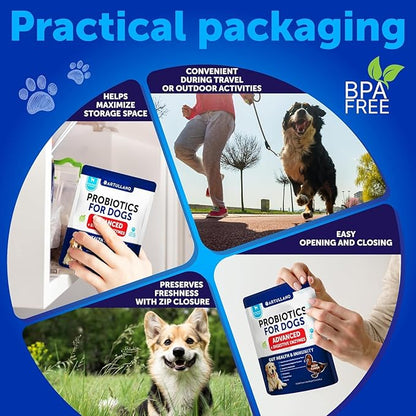 Dog UTI Treatment + Probiotic Chews Bundle - Cranberry Supplement for Bladder & Kidney Support - Probiotics & Prebiotics for Gut Health, Immunity, Yeast Balance, Reduces Diarrhea & Allergies