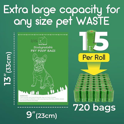 ATIFBOP Biodegradable Dog Poop Bags 480 Counts, Leak Proof and Extra Thick Doggy Poop Bags (Unscented)