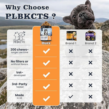 Dog Allergy Chews 200 Treats, Allergy & Itch Skin Relief Omega 3 Fish Oil Probiotics for Seasonal All Issues Allergies Skin & Hair, Gut, Immune Support-All Ages & Sizes Dogs Made in USA Chicken Flavor