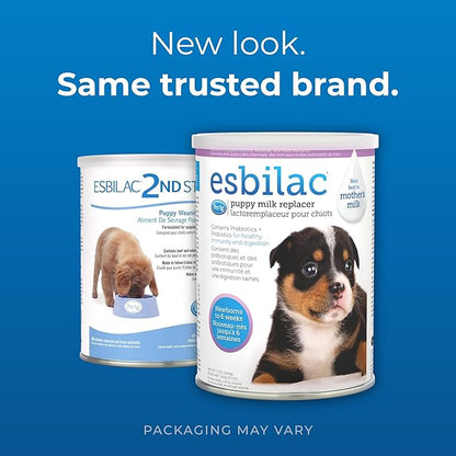 PetAg Esbilac Puppy Milk Replacer Powder - 12 oz, Pack of 2 - Powdered Puppy Formula with Prebiotics, Probiotics & Vitamins for Puppies Newborn to Six Weeks Old - Easy to Digest