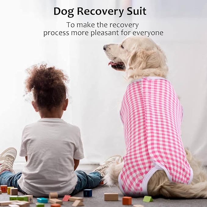 Kuoser Surgical Recovery Suit for Dogs Cats, Pet T-Shirt After Surgery Wear for Dogs, Dog Professional Recovery Suit Comfortable E Collar Alternative, Prevent Licking Onesies Pet Surgery Recovery Suit
