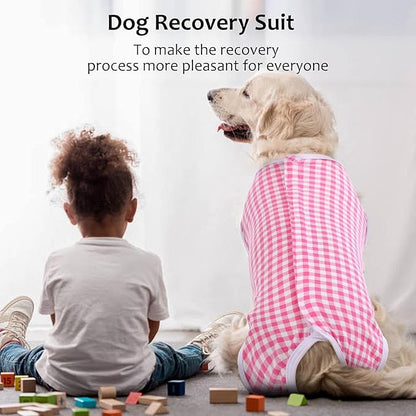 Kuoser Surgical Recovery Suit for Dogs Cats, Pet T-Shirt After Surgery Wear for Dogs, Dog Professional Recovery Suit Comfortable E Collar Alternative, Prevent Licking Onesies Pet Surgery Recovery Suit