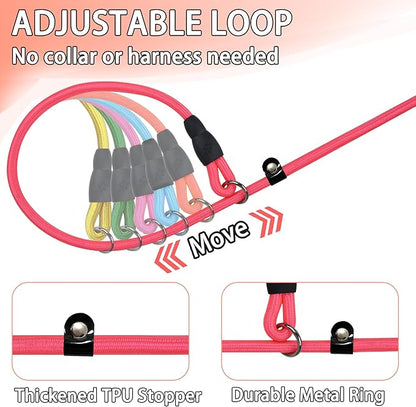 FOVRLZSE 6-Pack Nylon Slip Leads, 4.6FT for Small to Medium Dogs. 10mm high-Density Braided Nylon with Upgraded TPU Non-Slip Buckle, Macaron Colors, Perfect for Daily Walking & Puppy Training.