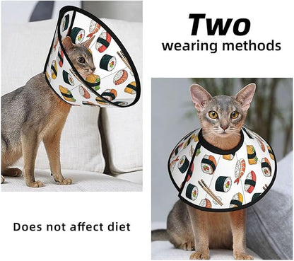 Comfy Pet Cone Collar, Adjustable for Dogs After Surgery, Anti-Bite Design, Perfect for Large Medium Small Dogs, Sushi