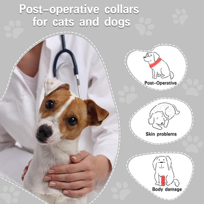 MRSOHRET Dog Cone, Dog Surgery Collar, Inflatable Cones for Small Medium Large Dogs, Grey Recovery Collar, Does not Impede Vision (L Grey)