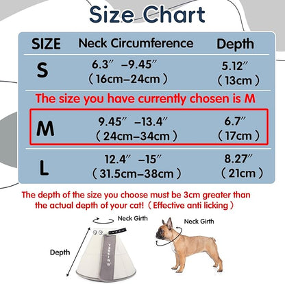 Soft Dog Cone Collar Alternative, Comfortable Elizabethan Dog Neck Pillow Cone for Medium Dogs (Maltese Bichon), Protective Adjustable Head Recovery Cone After Surgery Anti Licking