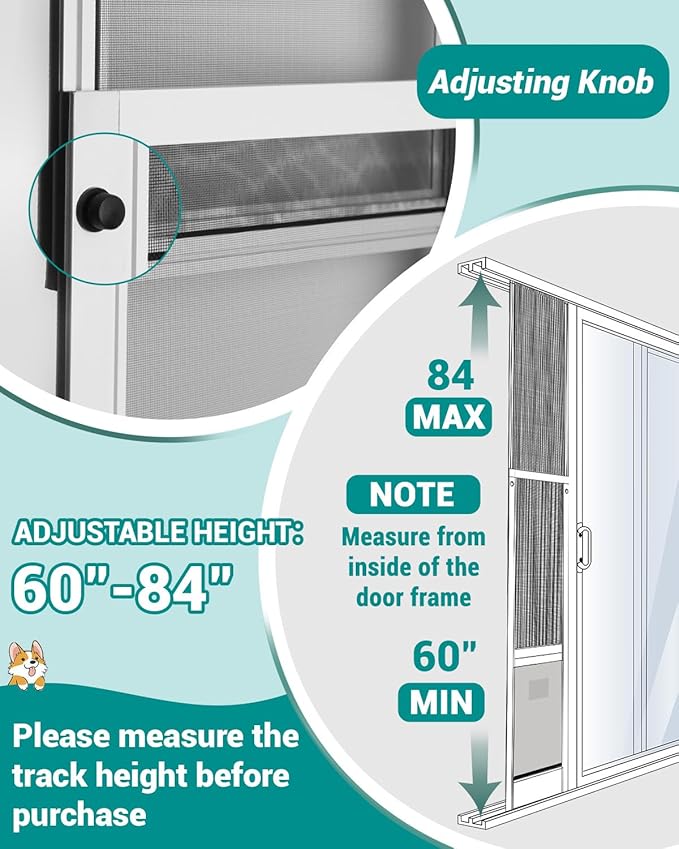 Dog Door for Sliding Door - Large Dog Door for Sliding Glass Door - Patio Sliding Door Dog Door Insert - Easy Installation, Security Lock, Weather Proof Panel