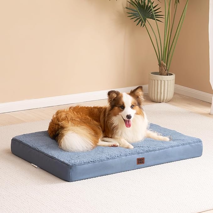 EHEYCIGA Orthopedic XL Dog Beds for Extra Large Dogs with Removable Washable Cover for Crate,Spa Blue,41x27