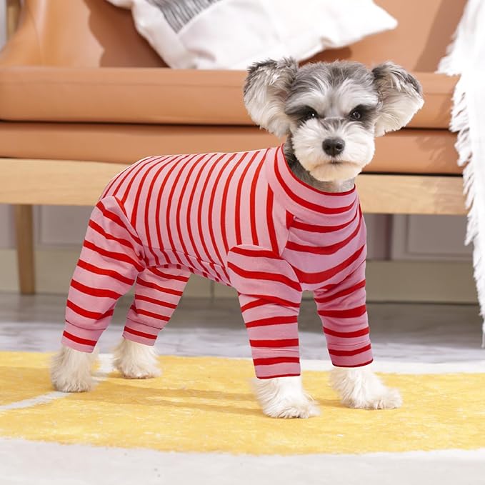 Kuoser Recovery Suit for Medium Dogs After Surgery, Long Sleeve Dog Surgery Recovery Suit, Dog Onesie for Abdominal Wounds Skin Disease, Red L