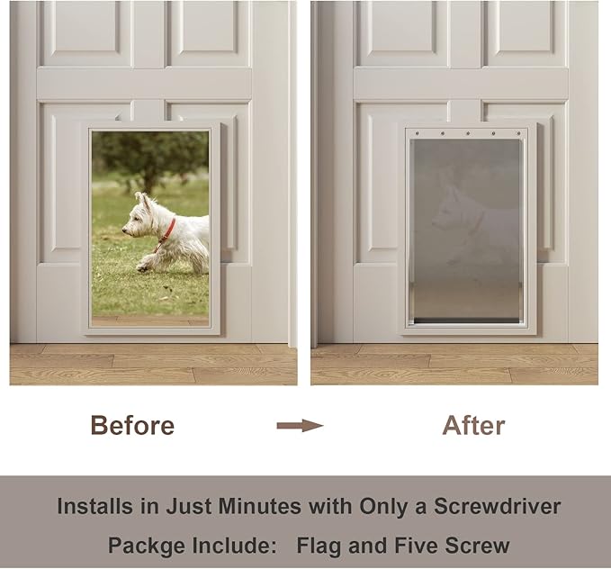 MIAOTONG Large Dog Door Replacement Flaps with Screws, Dog Door Flap Compatible with PetSafe Freedom Doggie Doors PAC11-11039,10 1/8" X 16 7/8", Flexible, Durable and Easy to Install
