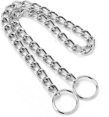Chain Collar for Dogs, Metal Slip Link Heavy Duty Dog Martingale Collar Training Puppy Collars for Small Medium Large Big XL Breed Dogs, Silver M