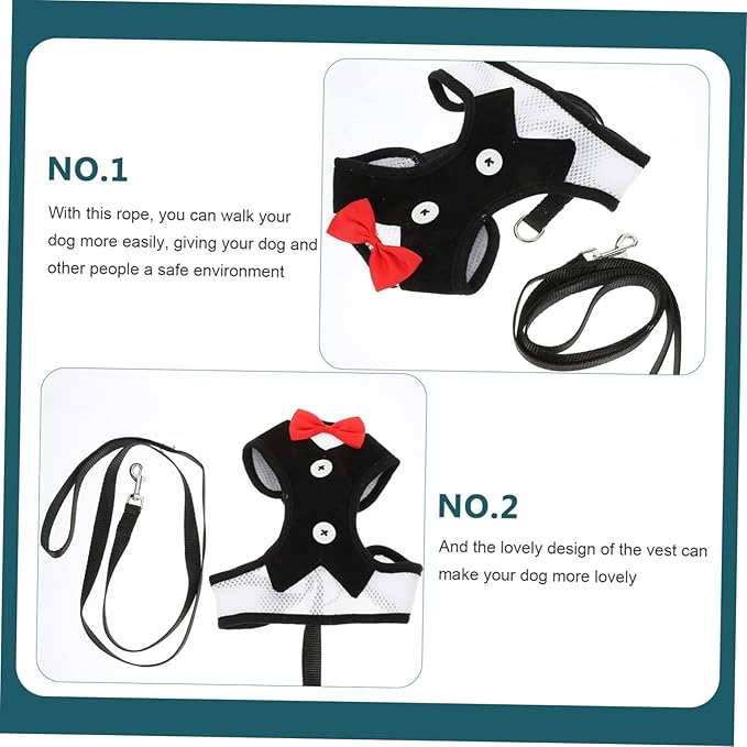 COLLBATH Small Dog Harness and Leash Set Style Tactical Harness Pet Vest Leash Kit