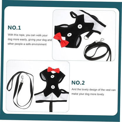 COLLBATH Small Dog Harness and Leash Set Style Tactical Harness Pet Vest Leash Kit