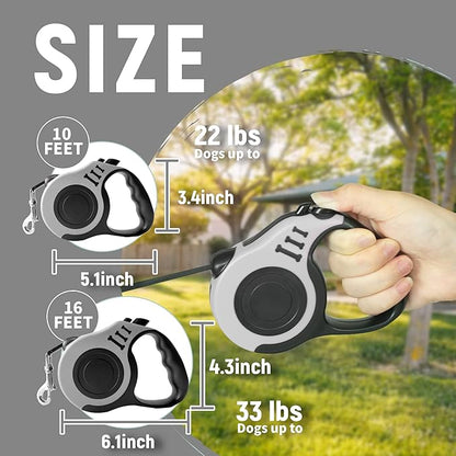 Retractable Dog Leash Automatic Telescopic Tractor Dog Tape, Pet Tape 10/16 FT Durable and Convenient, with Non-Slip Handle, Suitable for Small and Medium-Sized Dogs