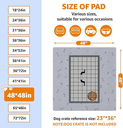 2Pack Puppy Pads Washable, 48x48 Reusable Pee Pads for Dogs, Absorbent Whelping Pads Waterproof Dog Rug Non-Slip Protector for Housbreaking,Potty Training,Bed Couch Carpet
