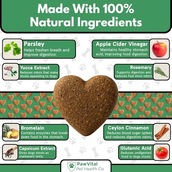No Poo Chews for Dogs – Coprophagia Stool Eating Deterrent – Stop Eating Poop Supplement with Probiotics, Enzymes & Breath Aid – 100% Natural Soft Chews Made with Real Chicken – 120 Ct