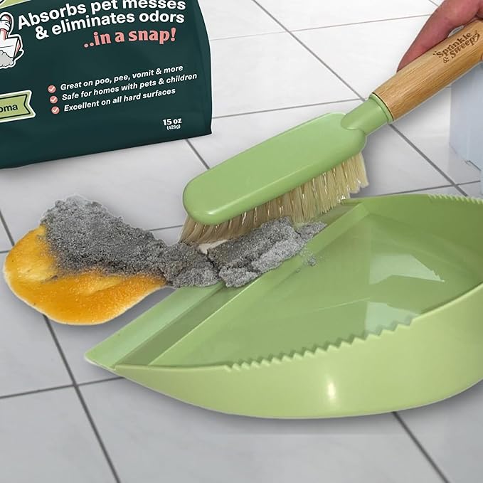 Sprinkle & Sweep: Pet Mess & Odor Cleanup - 15oz Bag - Dog Accident & Mess Clumping Powder, Remove Pee-Poop-Vomit from Hard Surfaces, Ultra-Absorbent