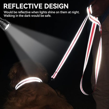 Joytale Dog Leash, 6 FT Double-Sided Reflective, Padded Handle Nylon Heavy Duty Leashes for Small Dogs Walking, Neon Pink