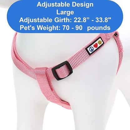 Pawtitas Solid Step-in Dog Harness – Adjustable No-Pull Vest for Puppies to Seniors, Safe & Comfortable L Millennial Pink