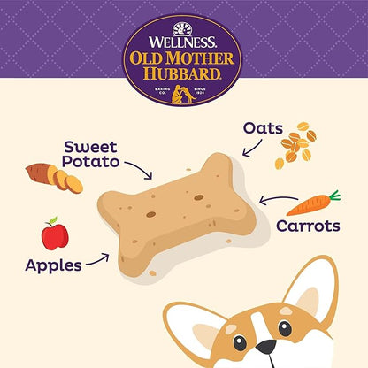 Old Mother Hubbard Wellness Just Vegg'n Dog Biscuits, Natural, Training Treats, Sweat Potato, Oats, Apples & Carrots Flavor, Mini Size, (20 Ounce Bag) (Pack of 2)