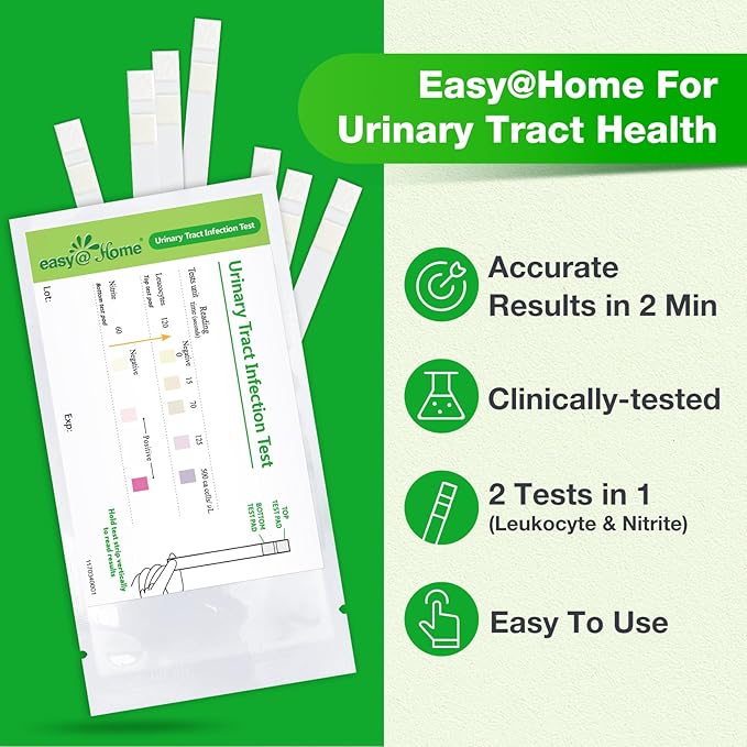 Easy@Home UTI Test Strips: Highly Accurate Urinary Tract Test Kit for Women Men, Bladder Infection Urine Testing, Quick Results, OTC Use (UTI - 5 Pack)
