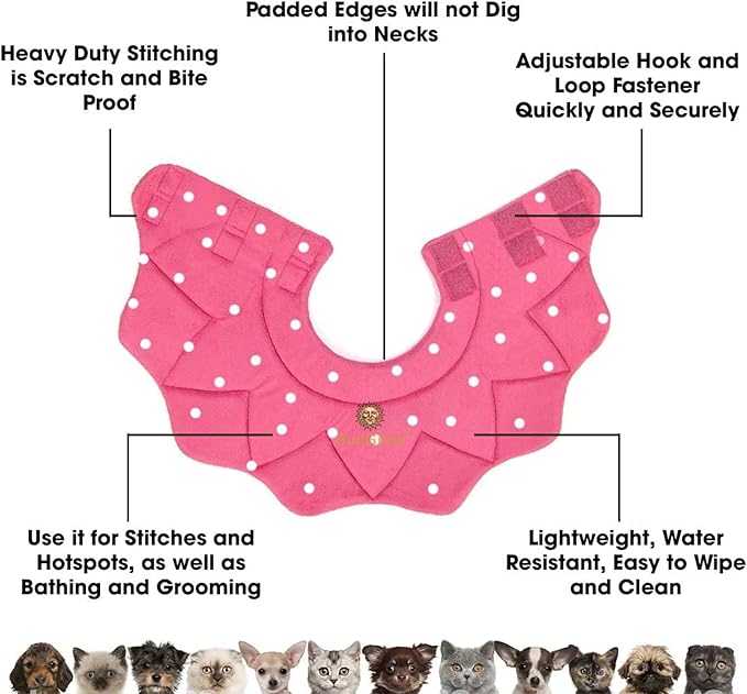 SunGrow Cat Cone Collar Soft Washable, Cat Recovery E Collar Sleep Cone After Surgery to Stop Licking, Pet Cone of Shame Alternatives, Scratch & Bite Proof Grooming Soft Cone for Easy Nail Cutting