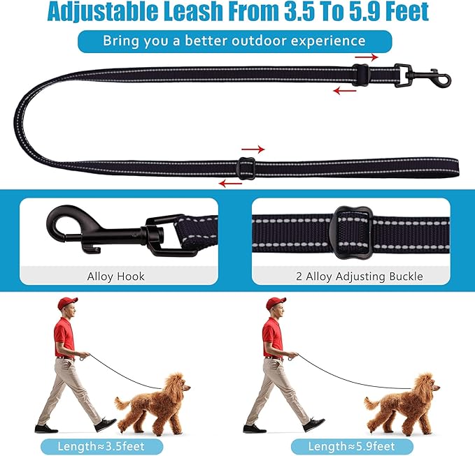 Martingale Dog Collar and Leash Set Martingale Collars for Dogs Reflective Martingale Collar for Small Medium Large Dogs(Black&M)