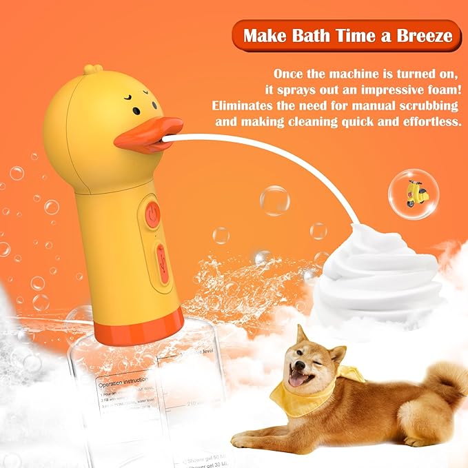 Katoggy Electric Foaming Shampoo Dispenser for Dog and Cat Bathing, Rechargeable Soap Dispenser for Pet Bathing, Bathroom, Kitchen Sink, Toilet Cleaning