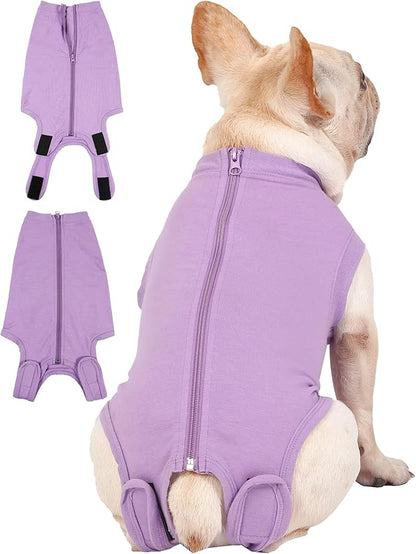 Dog Surgery Recovery Suit - After Spay, Abdominal Wounds Post Surgical Recovery, Anti Licking Breathable Dog Onesies for Small, Medium & Large Pet, Alternative Bandages Cone E-Collar