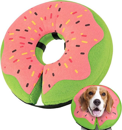 Gimars Inflatable Dog Cone Alternative Dog Donut Collar After Surgery, Soft Neck Pillow Recovery Cone, Elizabethan Collar Alternative for Medium Dogs