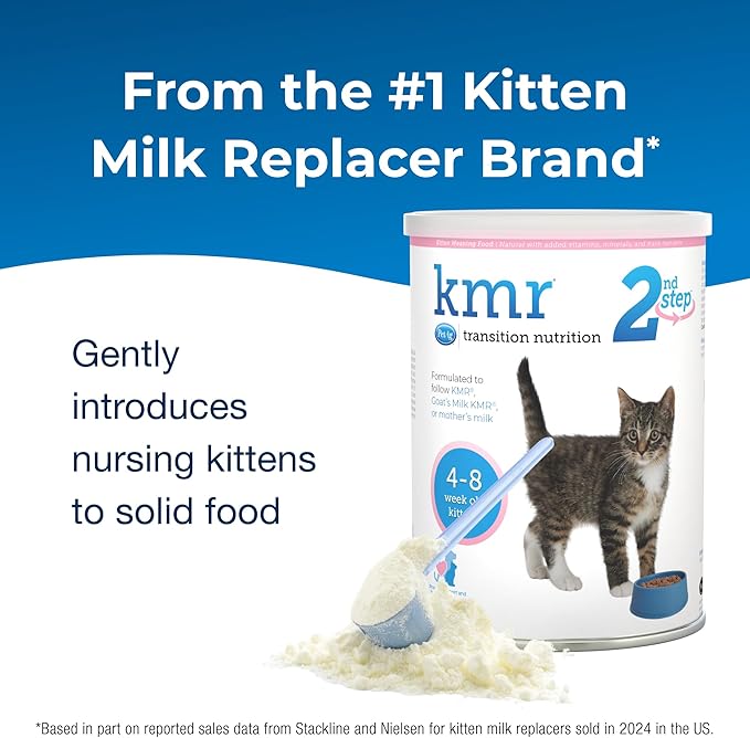 Pet-Ag KMR 2nd Step Kitten Weaning Food - 14 oz, Pack of 3 - Powdered Kitten Weaning Formula with DHA, Natural Milk Protein, Vitamins & Minerals for Kittens 4-8 Weeks Old - Easy to Digest