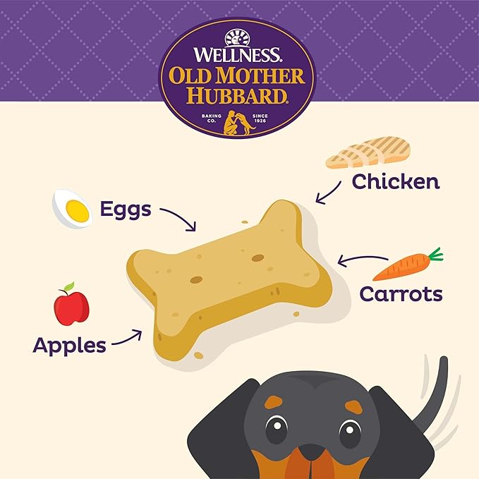 Old Mother Hubbard Wellness Chick'n'Apples Dog Biscuits,Natural,Training Treats,Chicken & Apples Flavor,Mini Size,(20 Ounce Bag),(Pack of 2)