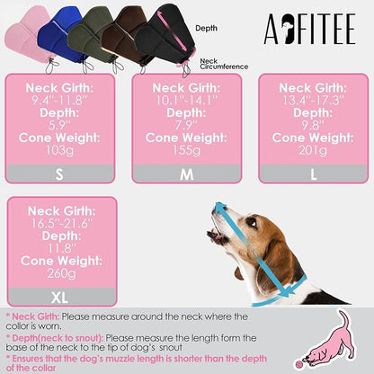 AOFITEE Large Dog Cone - Soft Dog Cone Stop Licking, Adjustable Extra Large Cones Dogs for Wound Healing, Pet Elizabethan Cones Collar After Surgery, XL Fabric Pet E-Collar, Blue X-Large