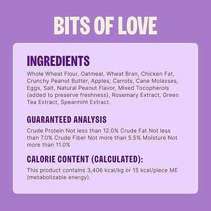 Wellness Old Mother Hubbard Bits of Love P-Nuttier Dog Biscuits, Natural Treats, Valentine's Day, Seasonal, Peanut Butter Flavor, 6 oz Bag