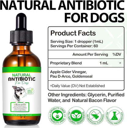 Dog Antibiotics, Natural Antibiotics for Dogs, Dog Multivitamin Herbal Supplements 60ml