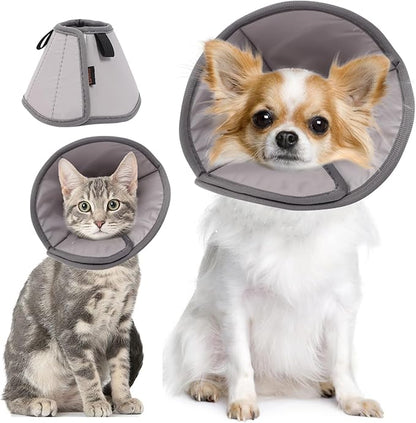 BARKLESS Dog Cone, Soft Cone for Puppies and Cats After Surgery to Stop Licking, Adjustable Elizabethan Collar for Neuter Surgery, Lightweight Recovery Collar