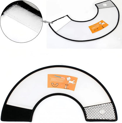2Pcs Adjustable Dog Recovery Cone, Plastic E-Collar for Cats and Dogs After Surgery, Elizabethan Collar to Prevent Licking and Biting Wounds, for Large Medium Small Pets (White, L)