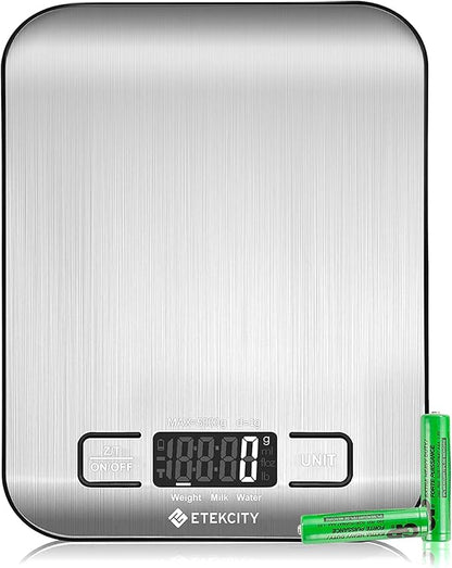 Etekcity Infrared Thermometer Temperature Gun 774 & Food Scale, Digital Kitchen Scale, 304 Stainless Steel, Weight in Grams and Ounces for Baking, Cooking, and Meal Prep, LCD Display, Medium