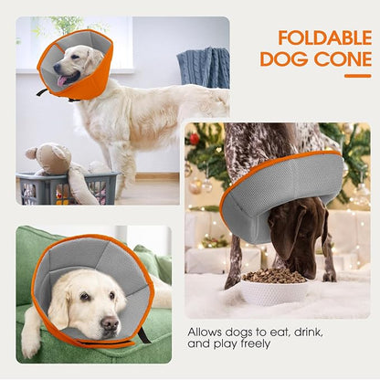 Dog Cone for Large Dogs After Surgery, Adjustable Soft Recovery Cone Collar for Dogs to Stop Licking, Professional Elizabethan Collar for Pet, Recovery Cones for Wound Healing & Hot Spots