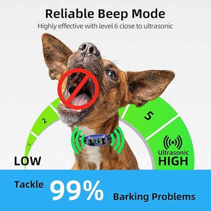 FAFAFROG Dog Bark Collar, Rechargeable Smart Collar, Anti Barking Training Collar with 5 Adjustable Sensitivity Beep Vibration, Bark Collar for Large Medium Small Dogs (Purple)
