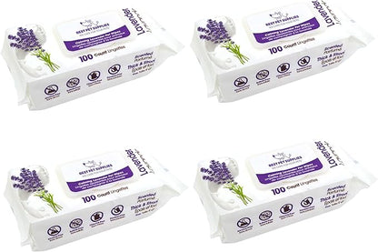 Best Pet Supplies 8" x 9" Large Dog Wipes - Cleaning and Deodorizing for Paws and Coat - Gentle Formula with Lavender Vitamin E for Puppies and Cats - 400 Count